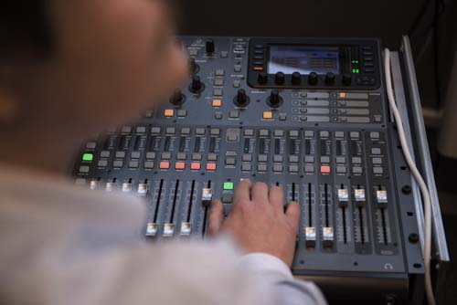 A man taking care of the control panel